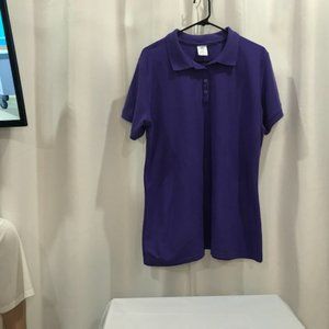 Ladies button front polo top.